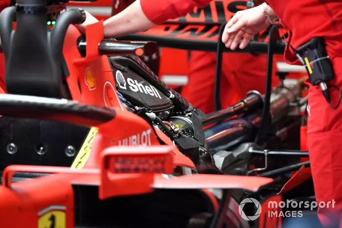 The engine in Sebastian Vettel, Ferrari SF1000 