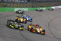 Charlie Kimball, Chip Ganassi Racing Honda, Ryan Hunter-Reay, Andretti Autosport Honda