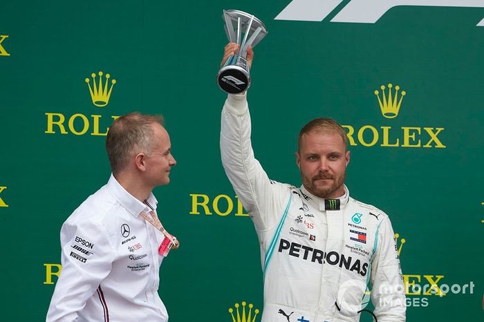 Podio: segundo lugar Valtteri Bottas, Mercedes AMG F1