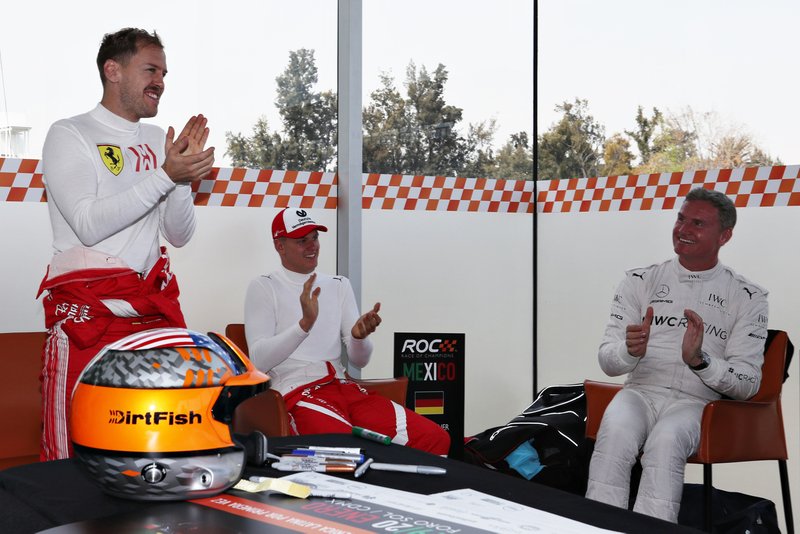 Sebastian Vettel, Mick Schumacher, David Coulthard