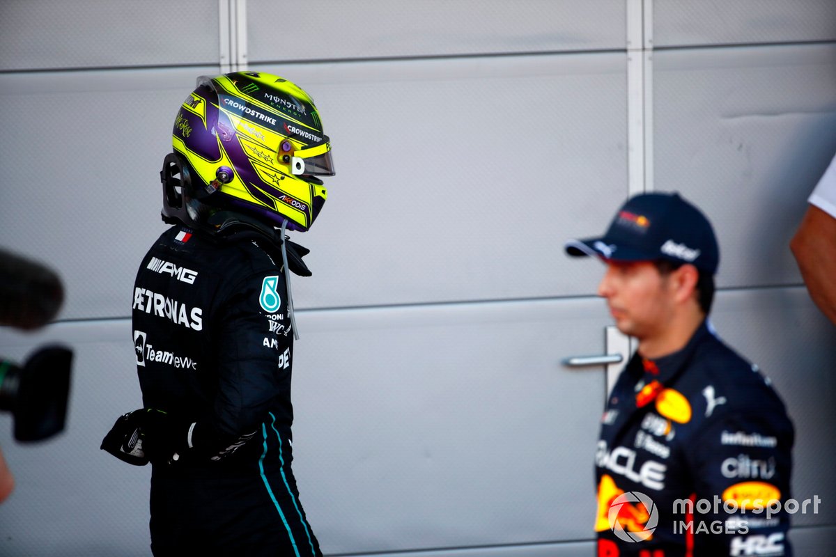 Lewis Hamilton, Mercedes-AMG, di Parc Ferme