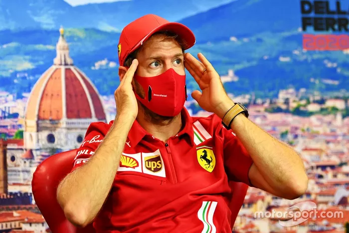 Sebastian Vettel, Ferrari en la conferencia de prensa
