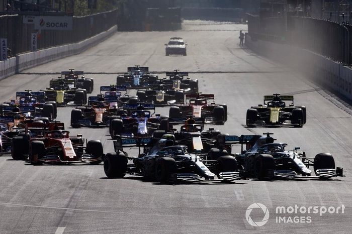 Valtteri Bottas, Mercedes AMG W10, Lewis Hamilton, Mercedes AMG F1 W10, Sebastian Vettel, Ferrari SF90, Sergio Perez, Racing Point RP19, Max Verstappen, Red Bull Racing RB15