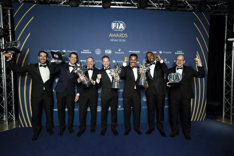 Lucas Moraes, Armand Monleon, Nasser Al-Attiyah, Edouard Boulanger, Ellen Bart, Christian Gakwaya, Président de l'Automobile Club du Rwanda, Timo Gottschalk