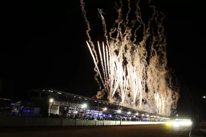 Fireworks at race end