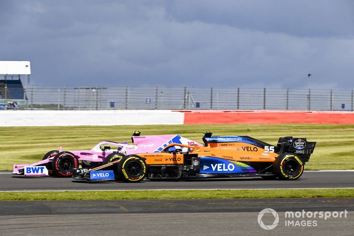 Lance Stroll, Racing Point RP20, Carlos Sainz Jr., McLaren MCL35