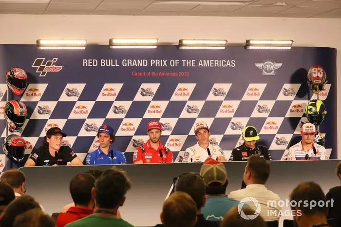 Roberts, Alex Rins, Team Suzuki MotoGP, Andrea Dovizioso, Ducati Team, Marc Marquez, Repsol Honda Team, Valentino Rossi, Yamaha Factory Racing, Jack Miller, Pramac Racing, Press Conference