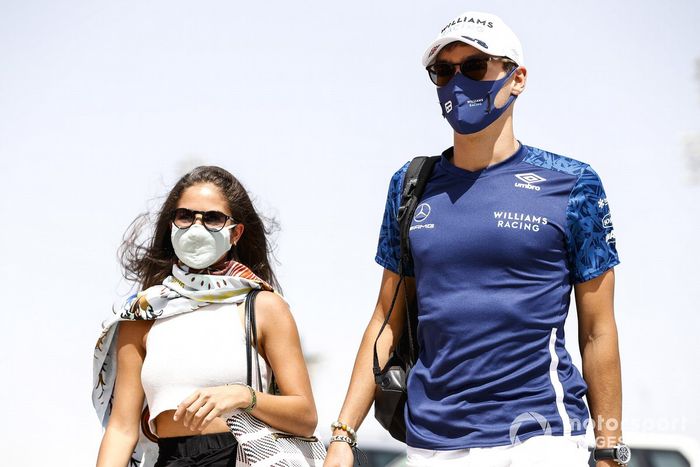 George Russell, Williams, con su novia, Carmen Montero Mundt