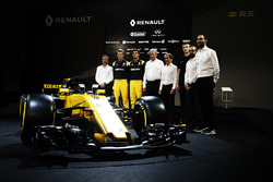 Nico Hulkenberg, Renault Sport F1 Team Jolyon Palmer, Renault Sport F1 Team and Alain Prost