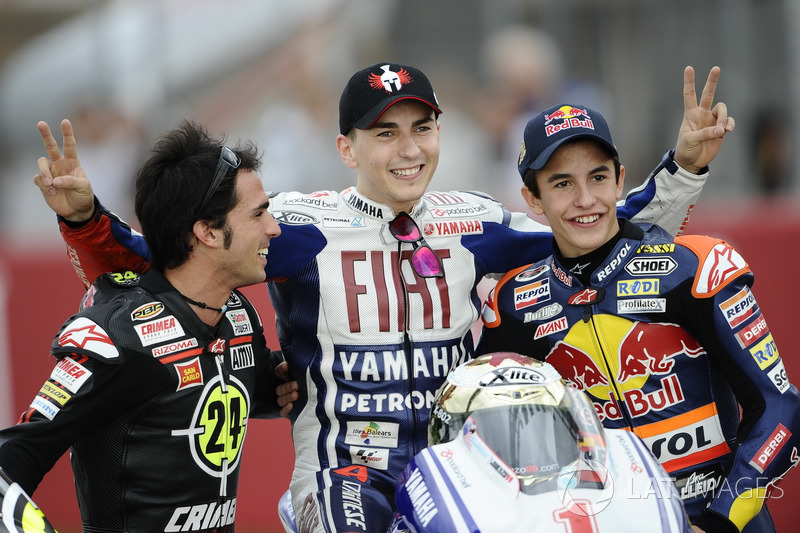 Toni Elias, Jorge Lorenzo, Yamaha, Marc Marquez 2010 wereldkampioenen