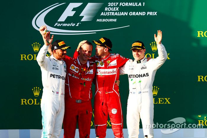 2017: 1. Sebastian Vettel, 2. Lewis Hamilton, 3. Valtteri Bottas