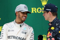 Podium: Ganador, Lewis Hamilton, Mercedes AMG F1, tercero, Max Verstappen, Red Bull Racing