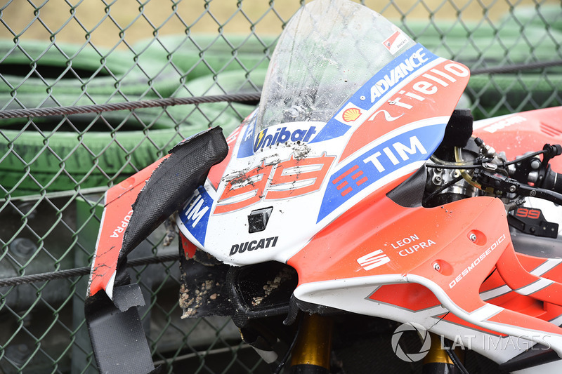 Bike von Jorge Lorenzo, Ducati Team, nach Crash