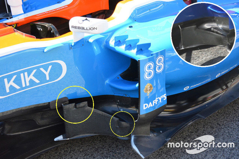 Manor Racing MRT05 bargeboard comparison