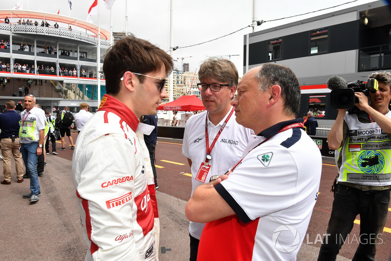 Frederic Vasseur, Sauber, Team Principal et Charles Leclerc, Sauber
