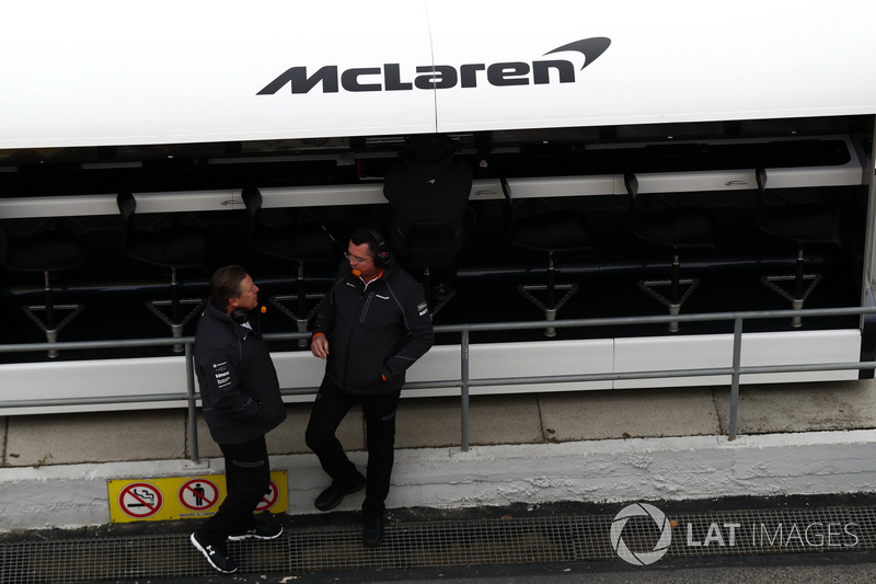 Zak Brown, McLaren Executive Director and Eric Boullier, McLaren Racing Director