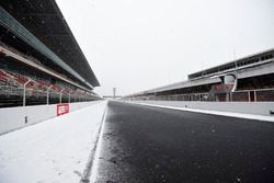 Circuit de Barcelona cubierto de nieve