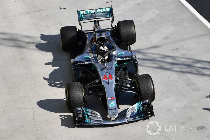 1. Lewis Hamilton, Mercedes-AMG F1 W09 en parc ferme