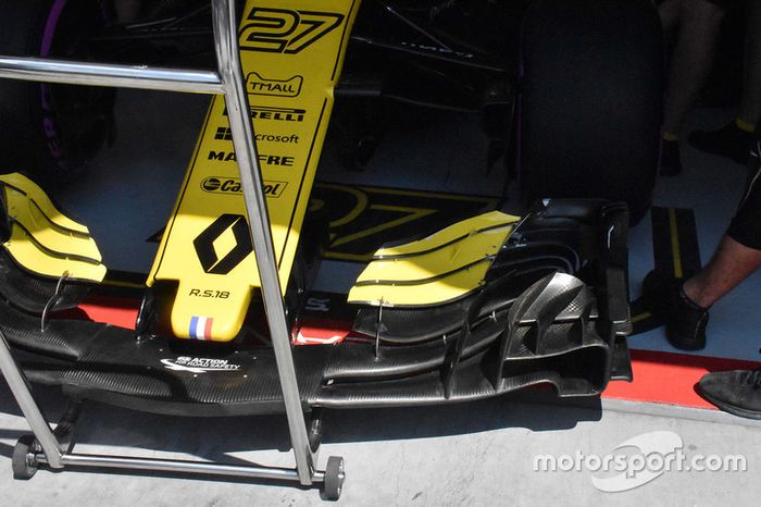Detalle del alerón delantero del Renault Sport F1 Team R.S. 18 