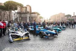 Formula E cars on display in Rome