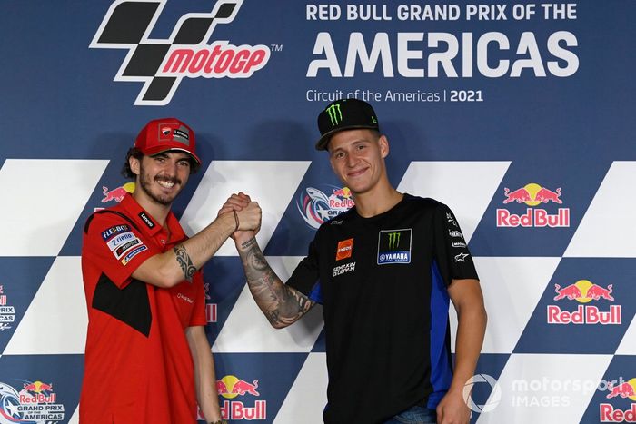 Francesco Bagnaia, Ducati Team, Fabio Quartararo, Yamaha Factory Racing  en la conferencia
