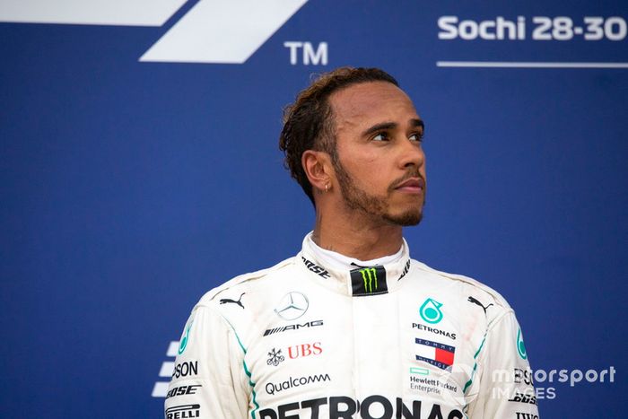 Podio: ganador de la carrera Lewis Hamilton, Mercedes AMG F1