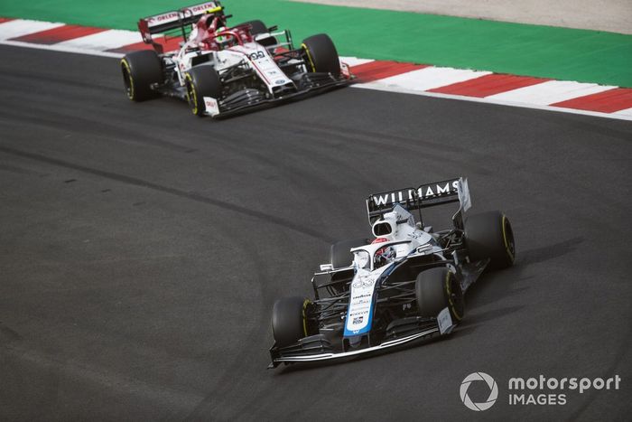 George Russell, Williams FW43, Antonio Giovinazzi, Alfa Romeo Racing C39