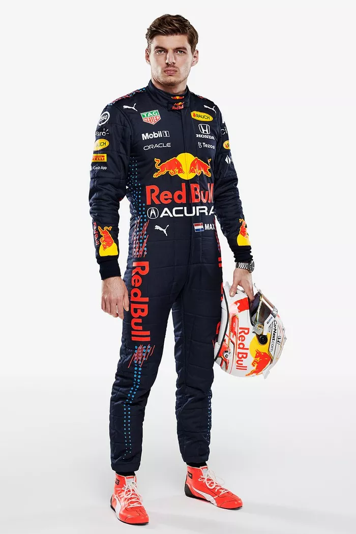 Max Verstappen, Red Bull Racing RB16B with Acura sponsor
