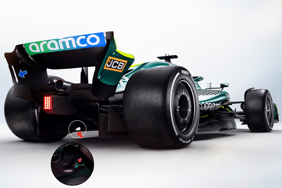 La parte trasera del Aston Martin Racing AMR22.