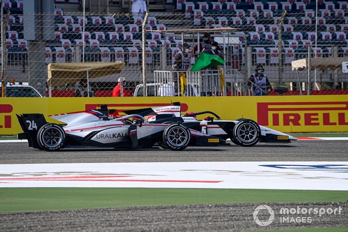 Nikita Mazepin, Hitech Grand Prix y Marcus Armstrong, ART Grand Prix 