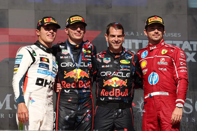 Charles Leclerc, Ferrari, Lando Norris, McLaren, Max Verstappen, Red Bull Racing