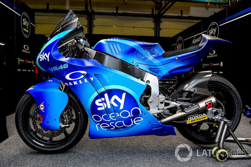 La moto di Francesco Bagnaia, Sky Racing Team VR46 con la livrea "Sky Ocean Rescue"