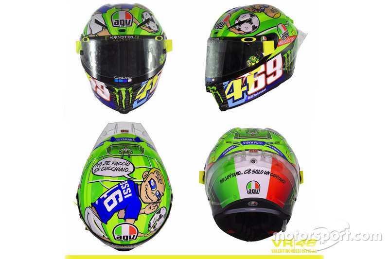 Valentino Rossi, Yamaha Factory Racing, neues Helmdesign