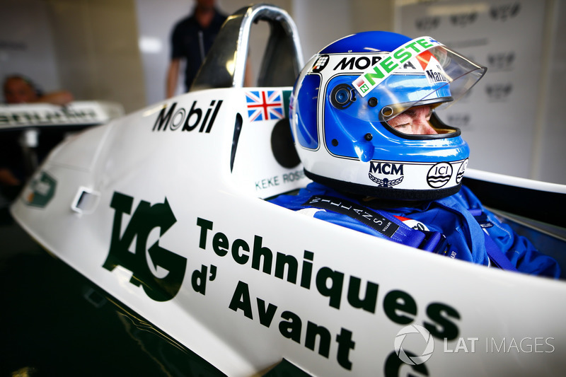 Former World Champions, Keke Rosberg and his son Nico Rosberg, prepare to lap the circuit in their title winning cars