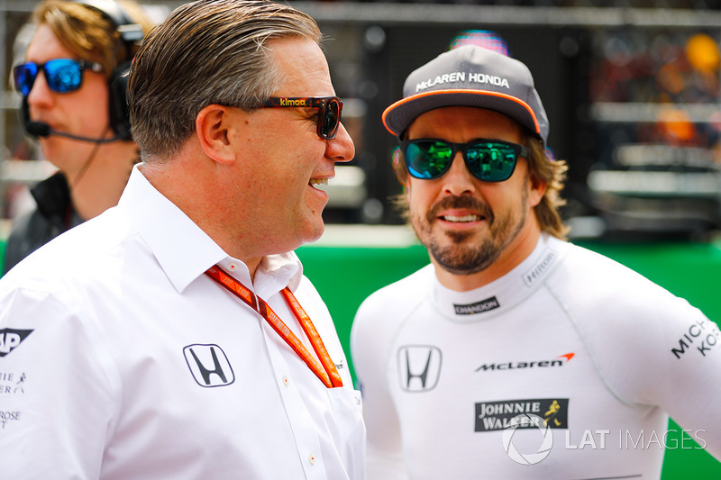 Zak Brown, Executive Director, McLaren Technology Group, Fernando Alonso, McLaren