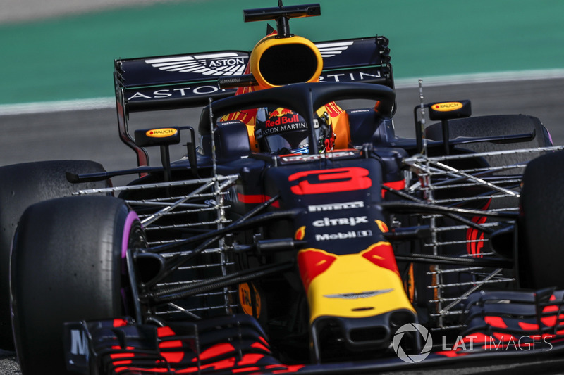 Daniel Ricciardo, Red Bull Racing RB14, con dei sensori aerodinamici