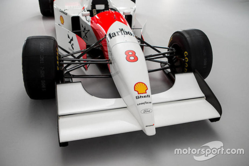 La McLaren-Cosworth Ford MP4/8A d'Ayrton Senna