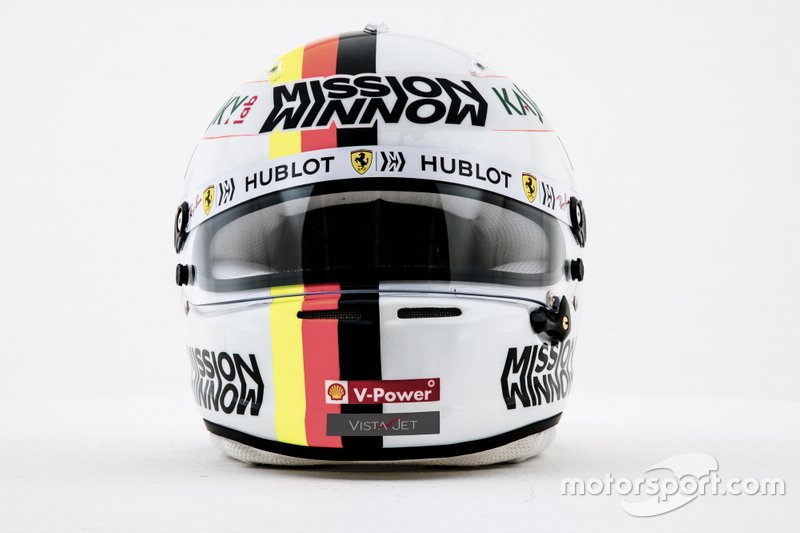 El casco de Sebastian Vettel, Ferrari