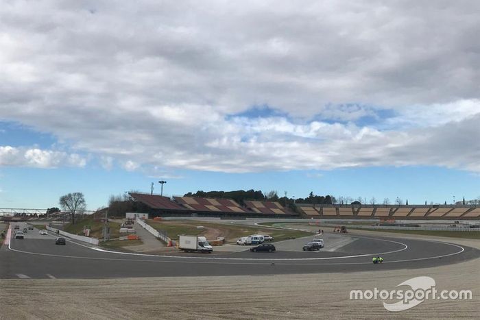 Trabajos de remodelación de la curva 10 del Circuit de Barcelona-Catalunya