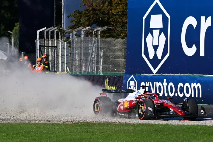 Charles Leclerc, Ferrari runs wide