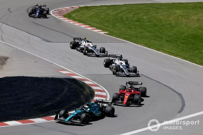 Lance Stroll, Aston Martin AMR22, Charles Leclerc, Ferrari F1-75, Pierre Gasly, AlphaTauri AT03, Yuki Tsunoda, AlphaTauri AT03