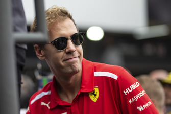 Sebastian Vettel, Ferrari, nella drivers parade