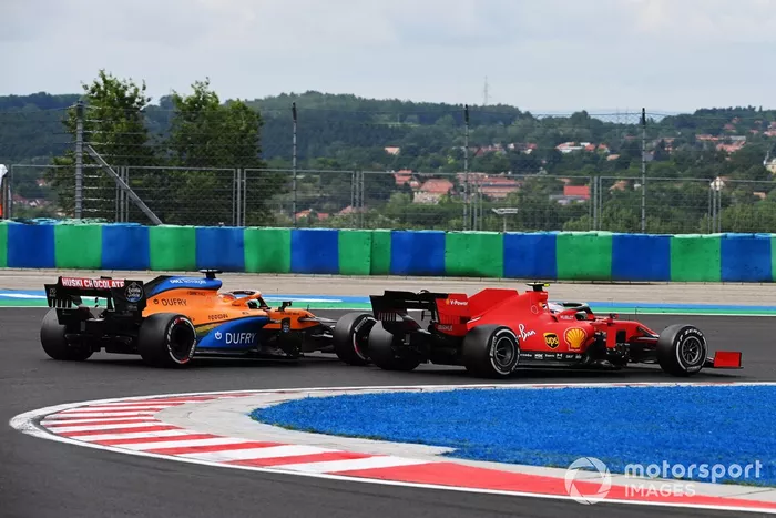 Sebastian Vettel, Ferrari SF1000, Carlos Sainz Jr., McLaren MCL35
