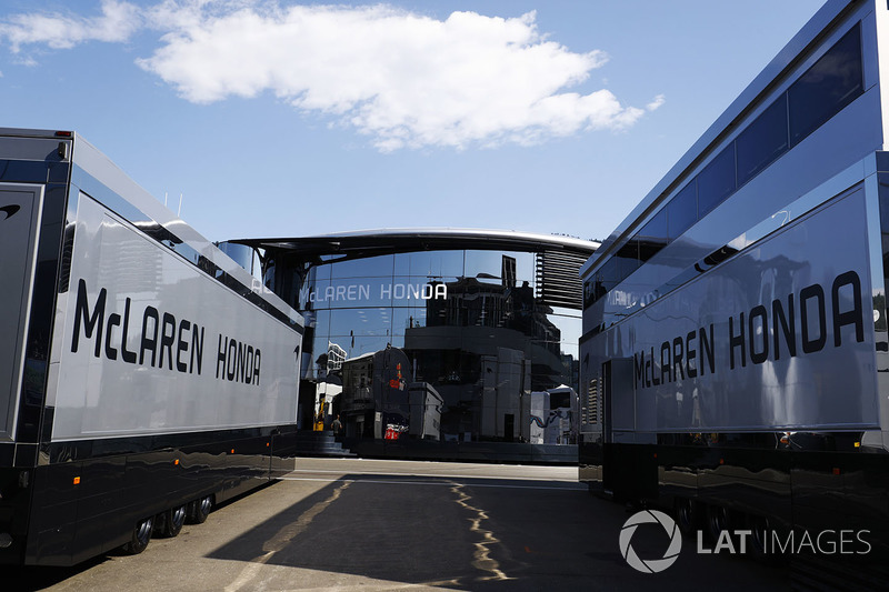 McLaren Honda team trucks and Motorhome