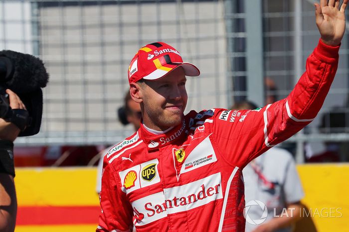 Ganador de la pole Sebastian Vettel, Ferrari