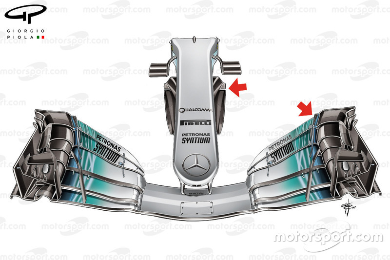 Ala delantera Mercedes W08, GP de Bélgica