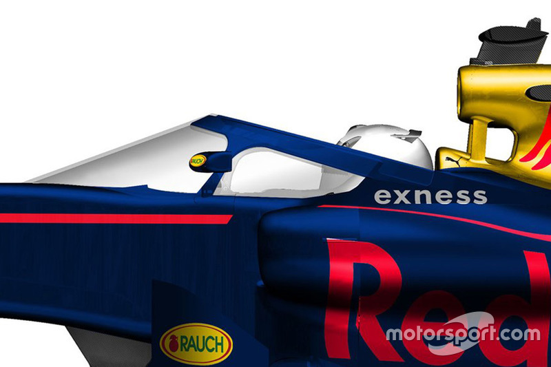 Concept halfgesloten koepel voor de cockpit van Red Bull