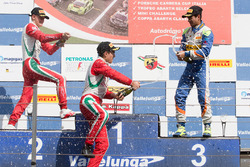 Race 3 podium: winner Juan Manuel Correa, Prema Powerteam, second place Mick Schumacher, Prema Powerteam, third place Kush Maini, BVM Racing