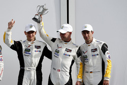 Victory lane, third place GTLM: #3 Corvette Racing Chevrolet Corvette C7.R: Antonio Garcia, Jan Magnussen, Mike Rockenfeller