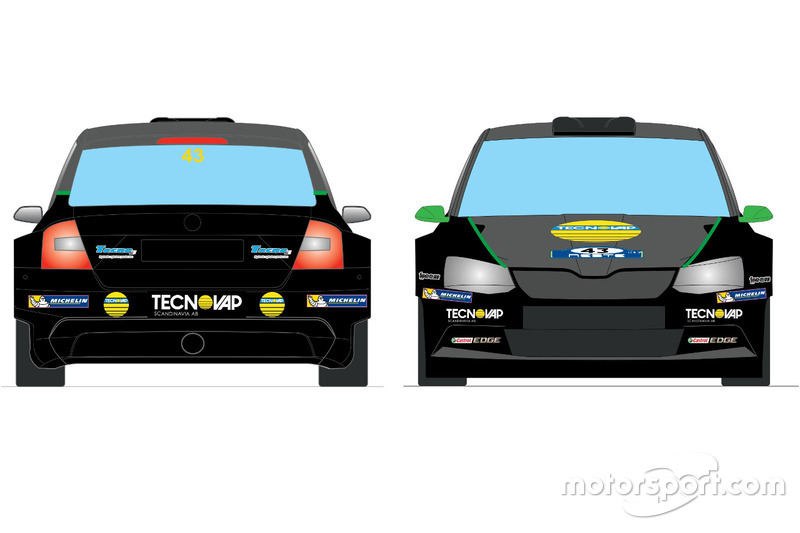 Livrea Skoda Fabia R5 di Umberto Scandola per il Rally di Finlandia